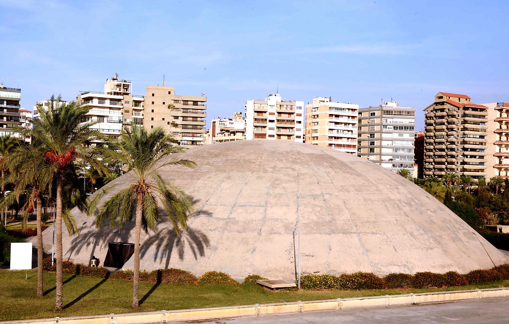 This picture taken on October 3, 2018, shows a view of the concrete dome of the experimental theatre at the grounds of the Tripoli International Fair, close to the seafront of the northern Lebanese port city. u00e2u20acu201d AFP pic