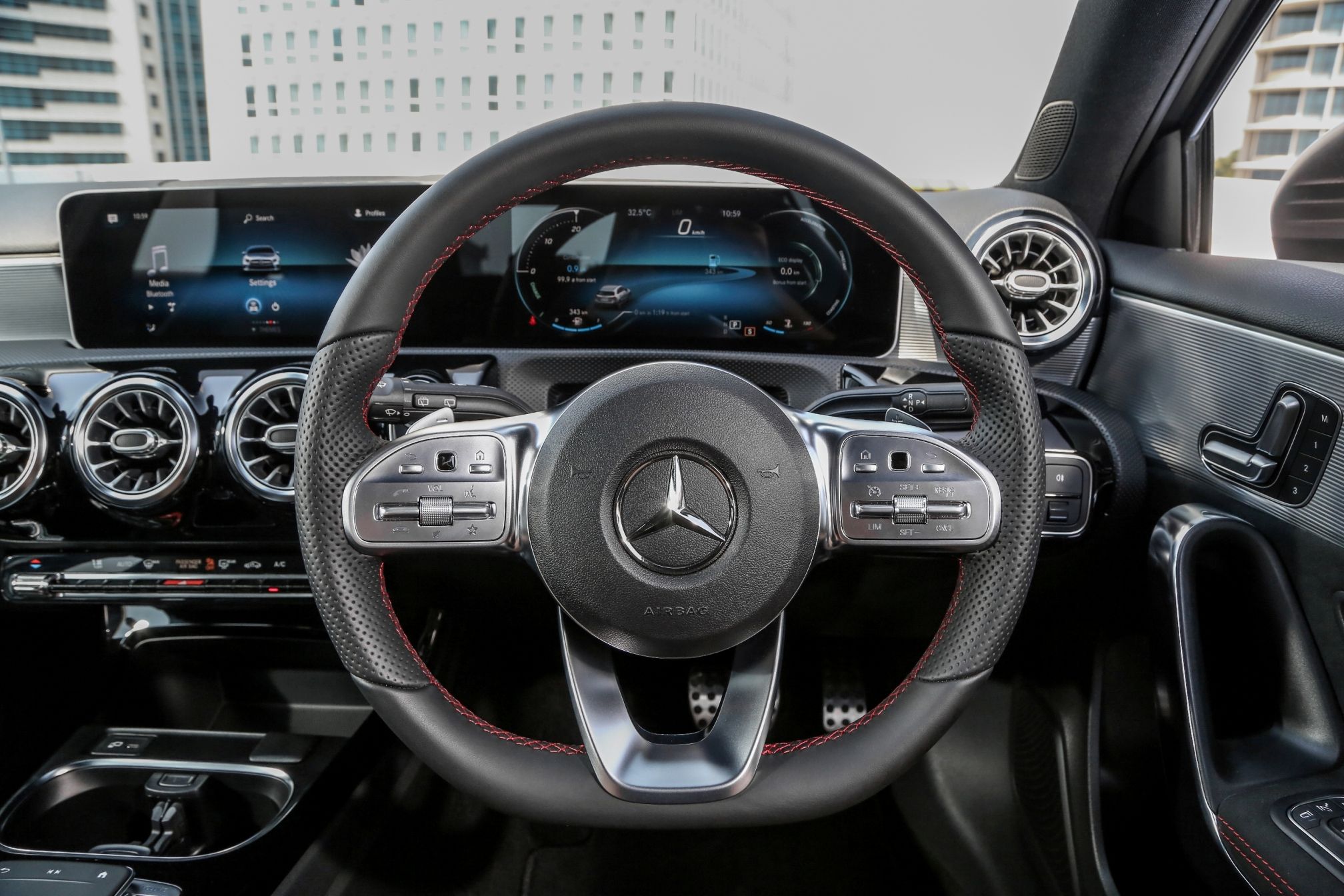 The interior of the Mercedes Benz A-Class A250.