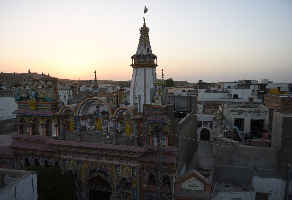 In this picture taken on May 24, 2018, a view of Hindu Shri Krishna Temple is pictured in Mithi, some 320km from Karachi. u00e2u20acu201d AFP pic  