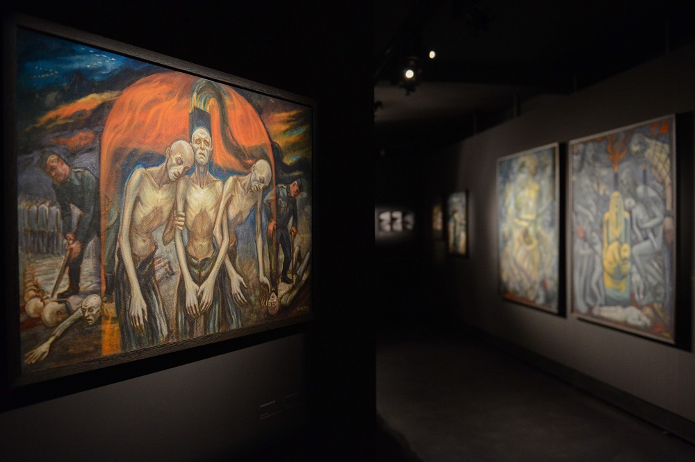 Works by David Olere are pictured during the monographic exhibition at the Auschwitz-Birkenau Memorial in Oswiecim, Poland, on October 30, 2018. u00e2u20acu201d AFP pic  