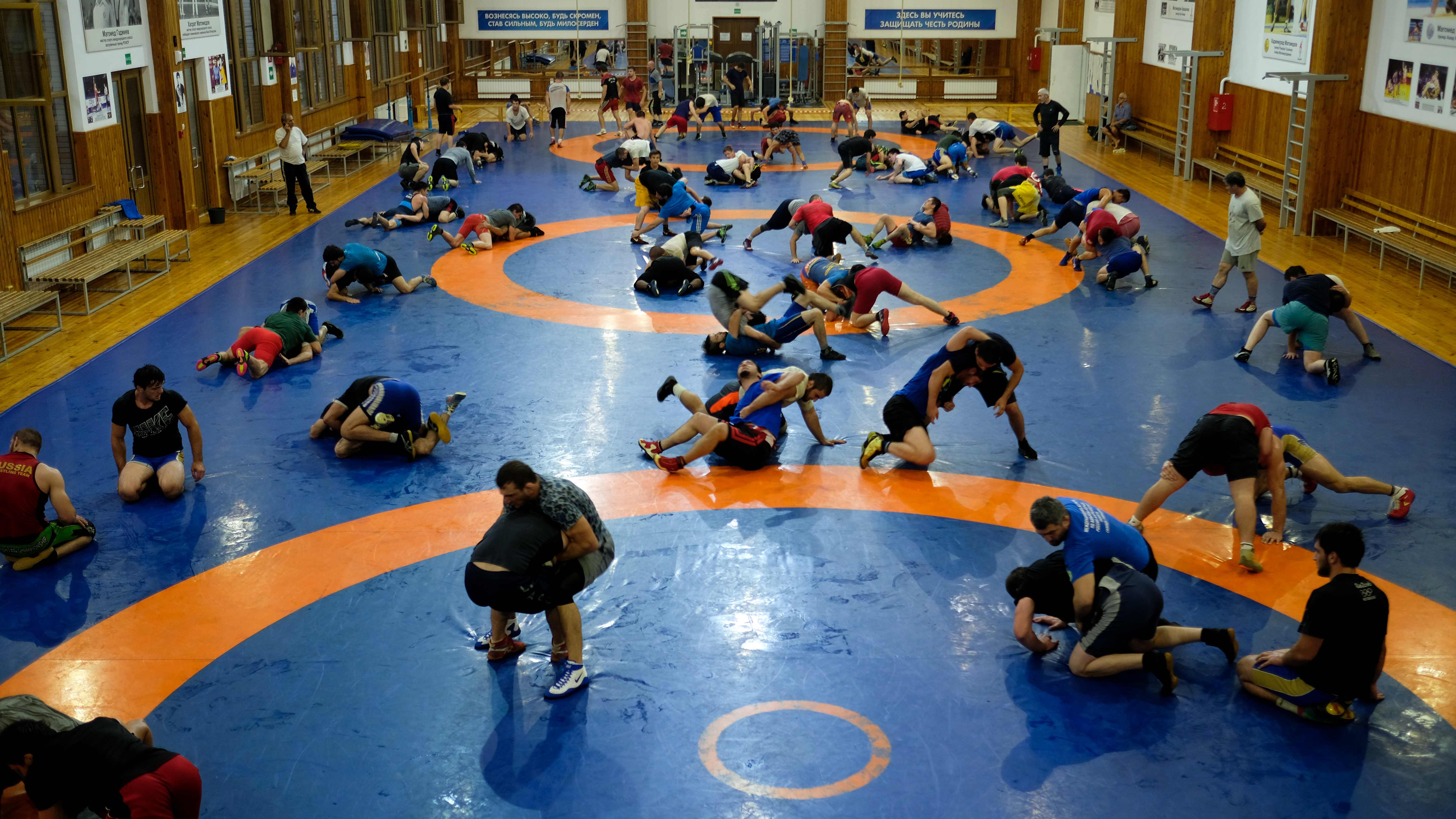 Men train in the Gamid Gamidov wrestling school in Dagestanu00e2u20acu2122s main city Makhachkala August 28, 2018. u00e2u20acu201d AFP pic 