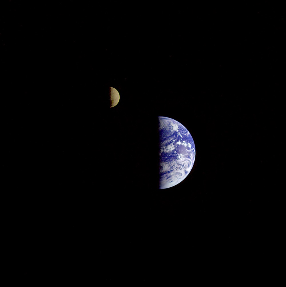 In this December 16, 1992 Nasa file image captured 8 days after its encounter with Earth, the Galileo spacecraft looked back from a distance of about 6.2 million kilometres to capture this remarkable view of the Moon in orbit about Earth. u00e2u20acu201d AFP pic  