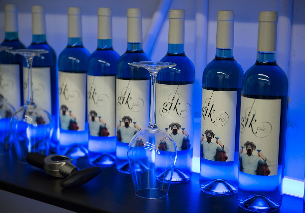 u00e2u20acu02dcGik Lifeu00e2u20acu2122 blue wine bottles are pictured at Gik Spanish company headquarters in the Basque city of Portugalete September 6, 2018. u00e2u20acu201d AFP pic  