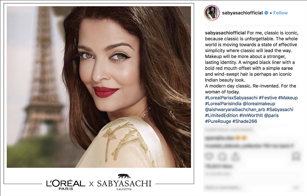 A screenshot from Sabyasachi Mukherjeeu00e2u20acu2122s Instagram account. u00e2u20acu201d AFP pic