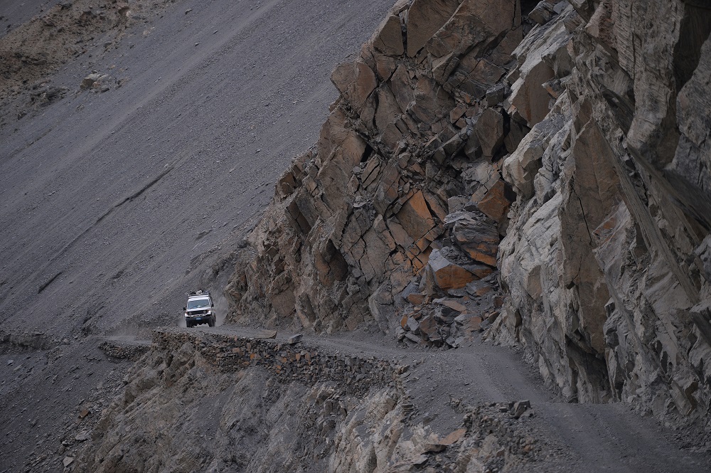 In this photograph taken on May 7, 2018, local passengers travel in a vehicle in Shimshal valley of Hunza district in northern Pakistan. u00e2u20acu201d AFP pic