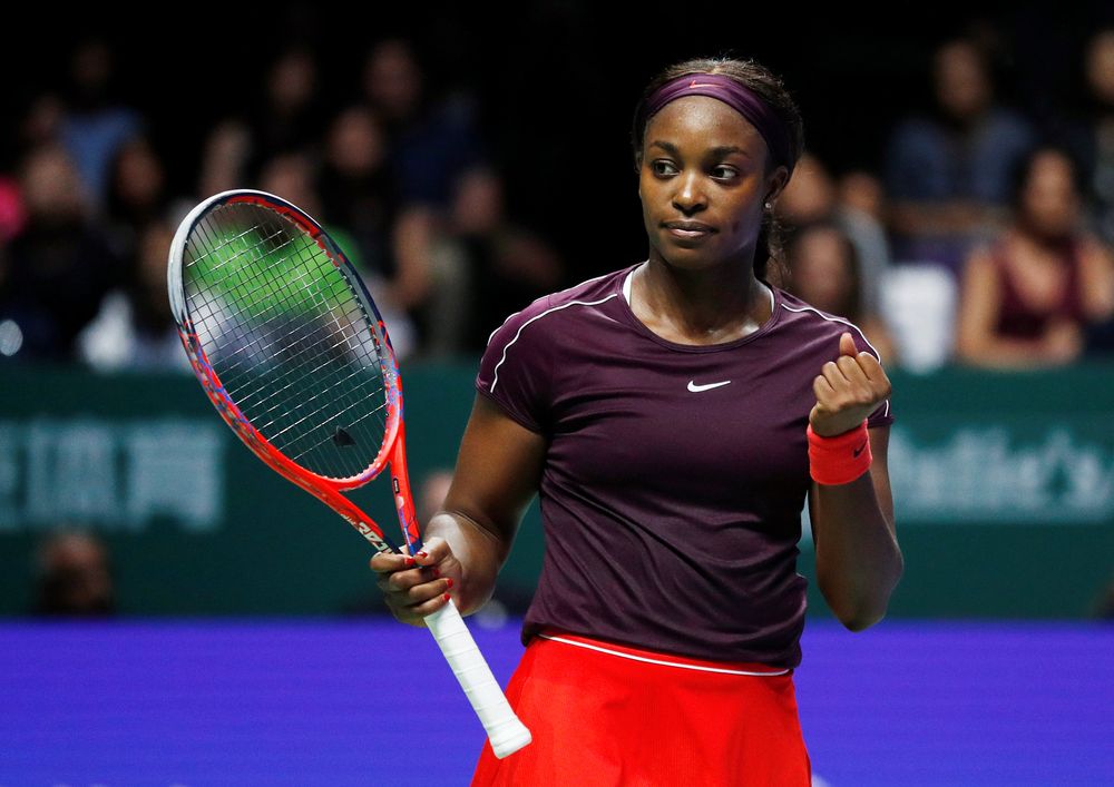Sloane Stephens of the US celebrates winning her WTA Tour Finals semi final match against Czech Republicu00e2u20acu2122s Karolina Pliskova in Singapore, October 27, 2018. u00e2u20acu201d Reuters pic