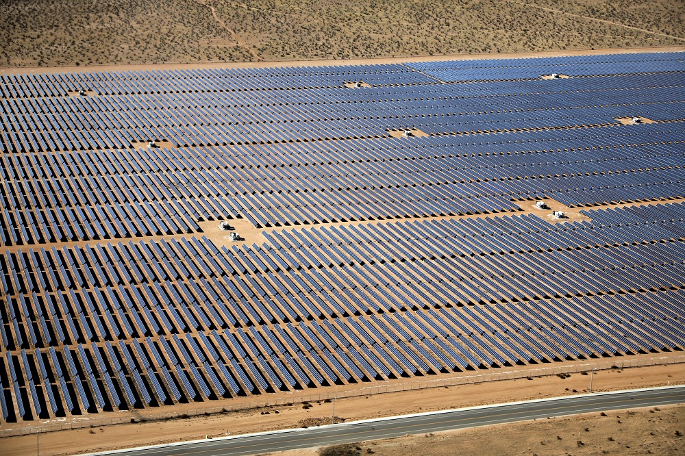 An array of solar panels is seen in the desert near Victorville, California March 28, 2018. u00e2u20acu201d Reuters pic
