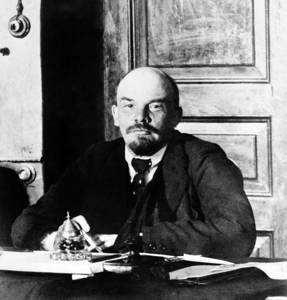 A file photo shows a portrait dated October 17, 1918 of Vladimir Illyich Ulianov (1870-1924) better known as Lenin, as he conducts a bolshevik meeting. u00e2u20acu201d AFP pic