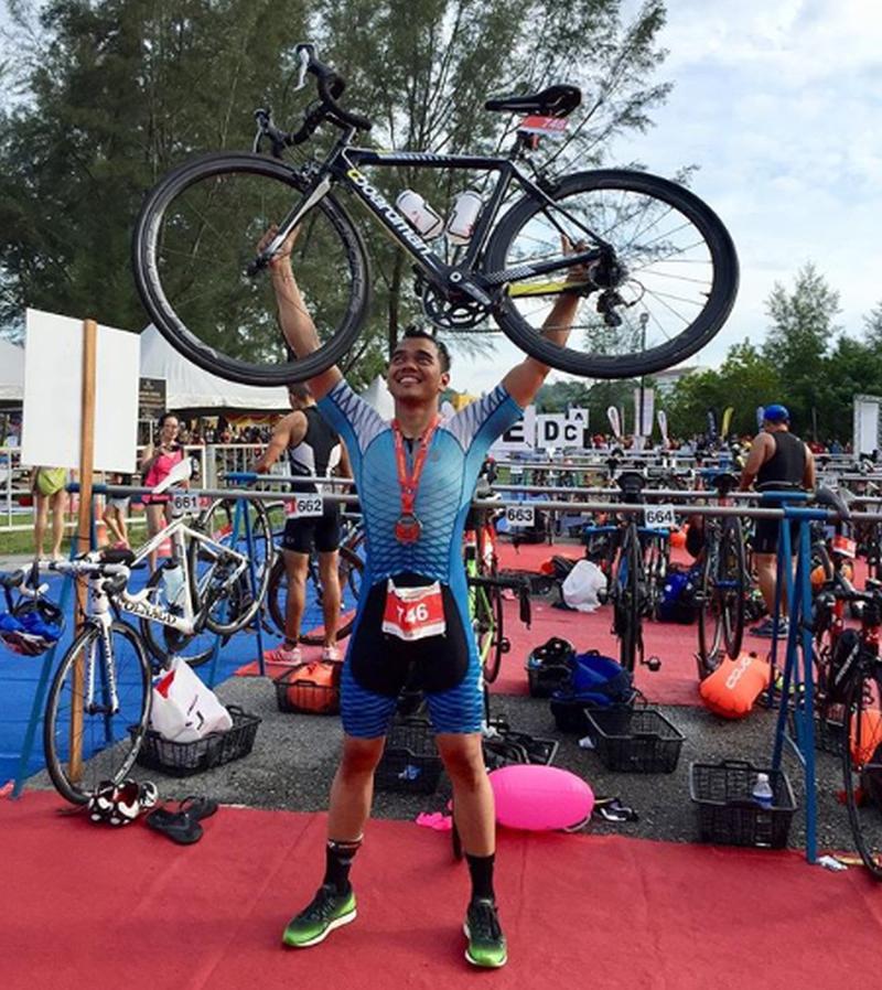 Alif recently took part in the Port Dickson International Triathlon. — Picture from Instagram @alifsatar