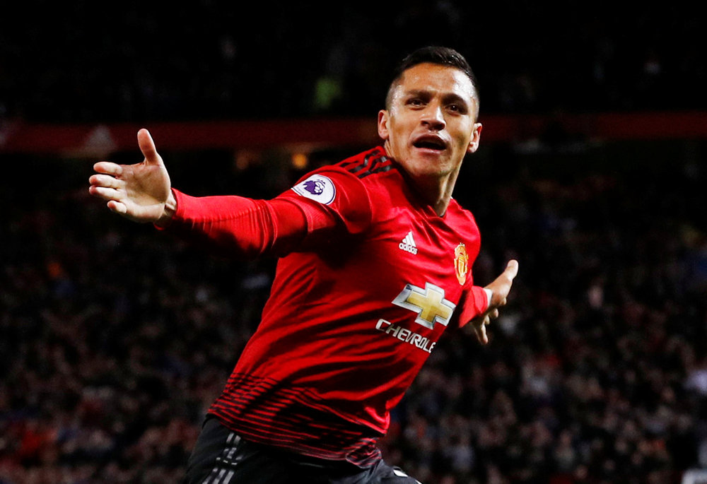 Manchester United's Alexis Sanchez celebrates scoring the winning goal in the EPL match with Newcastle United at Old Trafford October 6, 2018. u00e2u20acu201d Reuters pic