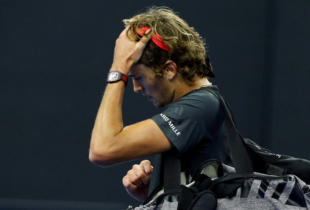 Alexander Zverev leaves the court after losing in the China Open men's singles second round in Beijing October 4, 2018. u00e2u20acu201d Reuters pic