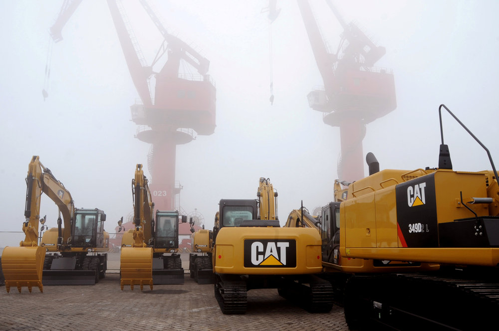 Caterpillar machines are seen at Lianyungang port in Jiangsu province, China, January 21, 2018. u00e2u20acu201d Reuters pic