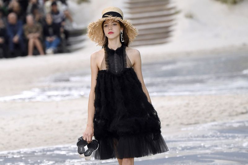 A model presents a creation by Chanel during the Spring-Summer 2019 Ready-to-Wear collection fashion show at the Grand Palais in Paris October 2, 2018. u00e2u20acu2022 AFP pic