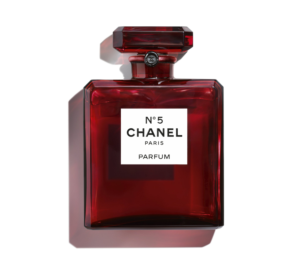 Chanel Nu00c2u00b05 in a red bottle for the first time in the fragrance's history. u00e2u20acu201d Picture courtesy of Chanel