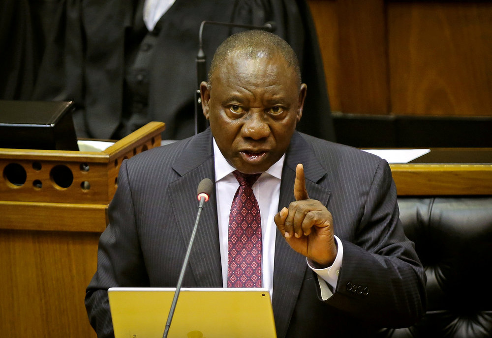 South African President Cyril Ramaphosa speaks in parliament in Cape Town, South Africa February 20, 2018.  u00e2u20acu201d Reuters pic