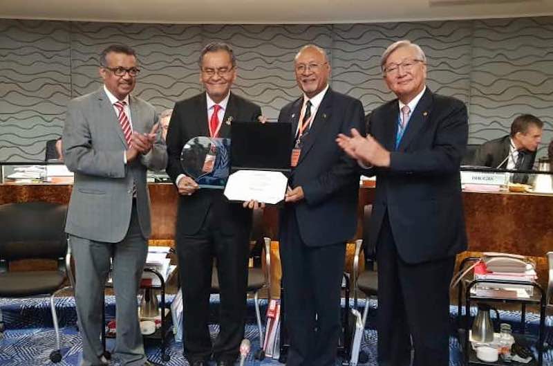(From left) Dr Tedros Adhanom; Dzulkefly Ahmad; Dr Puka Temu; and Dr Shin Young-soo. u00e2u20acu201d Picture courtesy of Ministry of Health