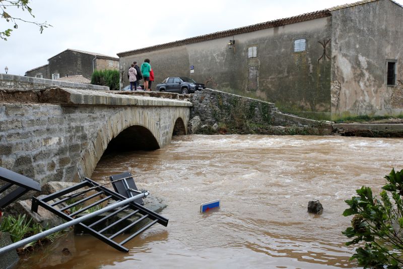 General view of a high waters after flash floods hit the southwestern Aude district of France after several months' worth of rain fell in just a few hours overnight, in Villegailhenc, France October 15, 2018. u00e2u20acu201d Reuters pic