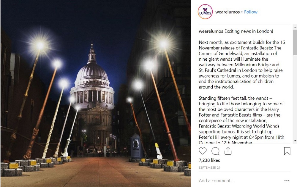 Harry Potter wands will light up St Peteru00e2u20acu2122s Hill in London for one month. u00e2u20acu201d AFP pic