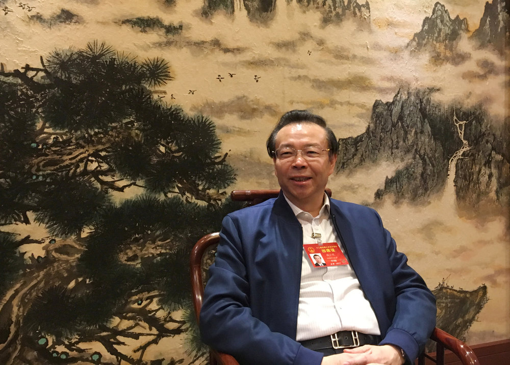 Lai Xiaomin, China Huarong Asset Management co-chairman, during an interview on the sidelines of China's National People's Congress (NPC), in Beijing March 7, 2017. u00e2u20acu201d Reuters pic