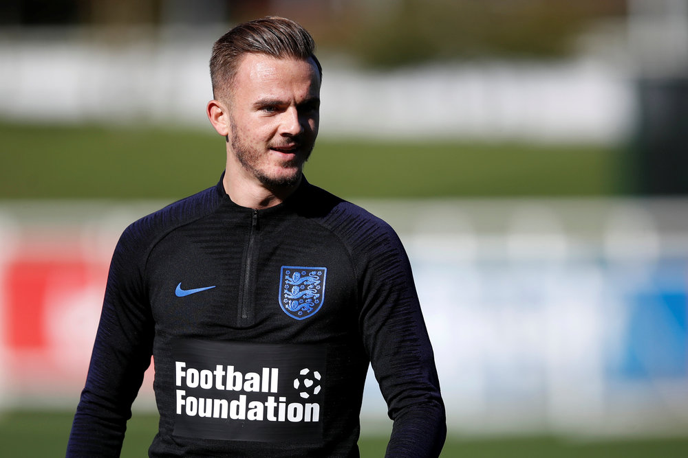 England's James Maddison during training at St George's Park, Burton upon Trent, Britain October 9, 2018. u00e2u20acu201d Reuters pic