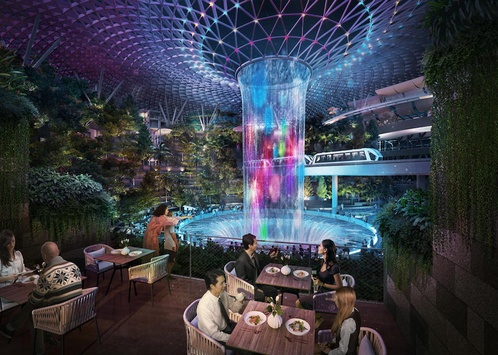 Jewel Changi Airport to offer culinary experiences with views of lush landscaping and the 40m-tall majestic Rain Vortex. u00e2u20acu201d Handout via TODAY