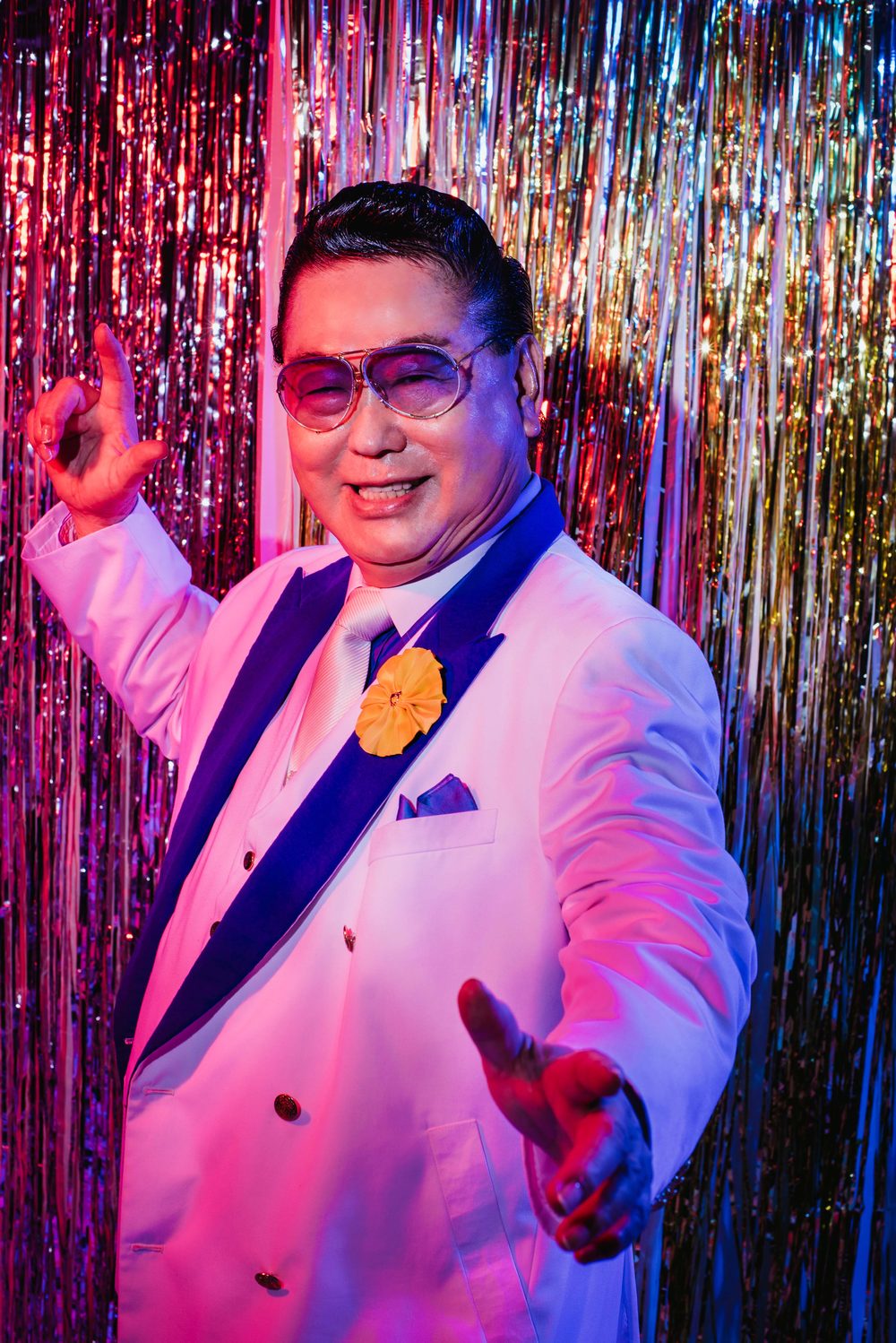 Alex Ling, Kuching's King of Karaoke, is the muse for the Kuching Karaoke Club collection.