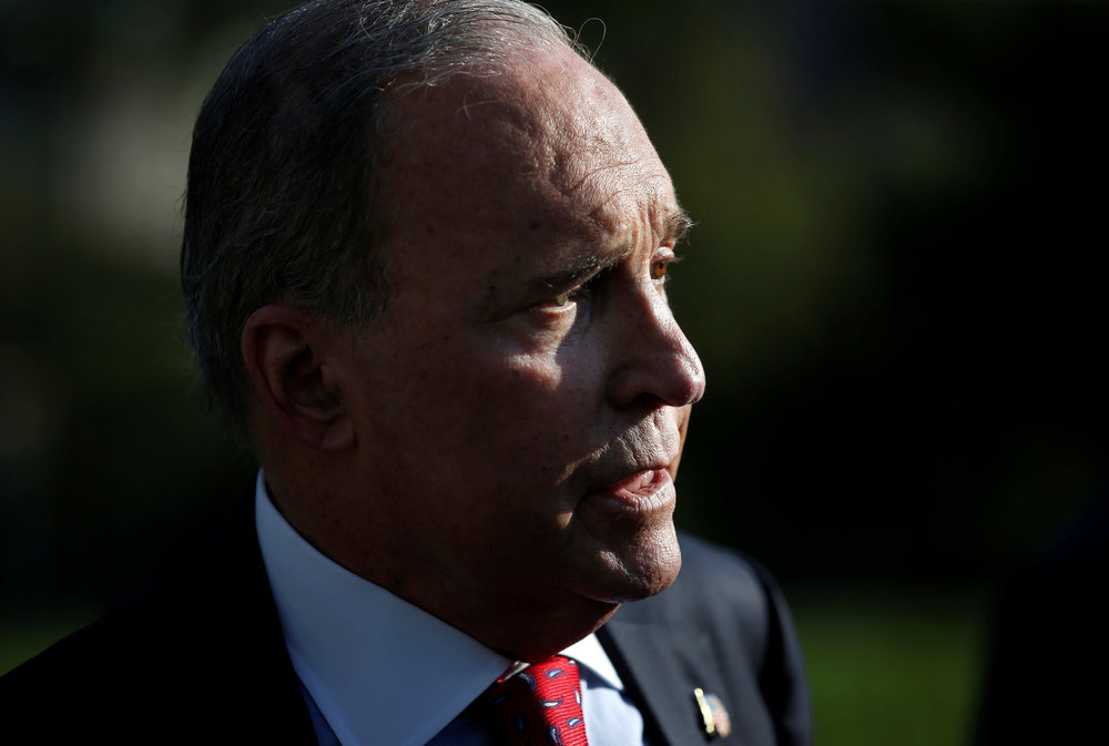 White House economic adviser Larry Kudlow takes questions from reporters after giving an interview with Fox News at the White House in Washington October 2, 2018. u00e2u20acu201d Reuters pic