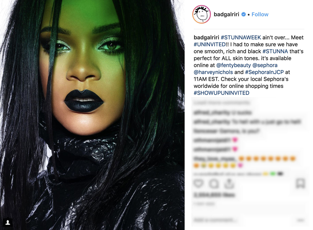 Rihanna @badgalriri Instagram 2018