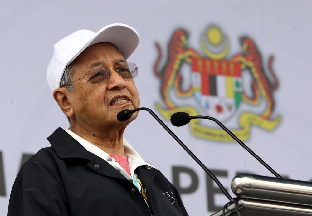 Tun Dr Mahathir Mohamad speaks during the National Sports Day celebration at the Kuala Lumpur Sports City in Bukit Jalil October 13, 2018. u00e2u20acu2022 Picture by Razak Ghazali