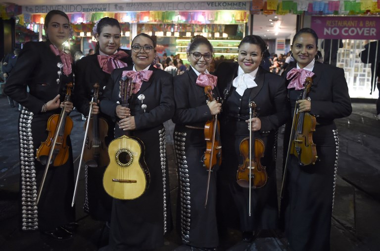 Mariachi musicians pose on Plaza Garibaldi in downtown Mexico City on October 5, 2018. u00e2u20acu201d AFP pic