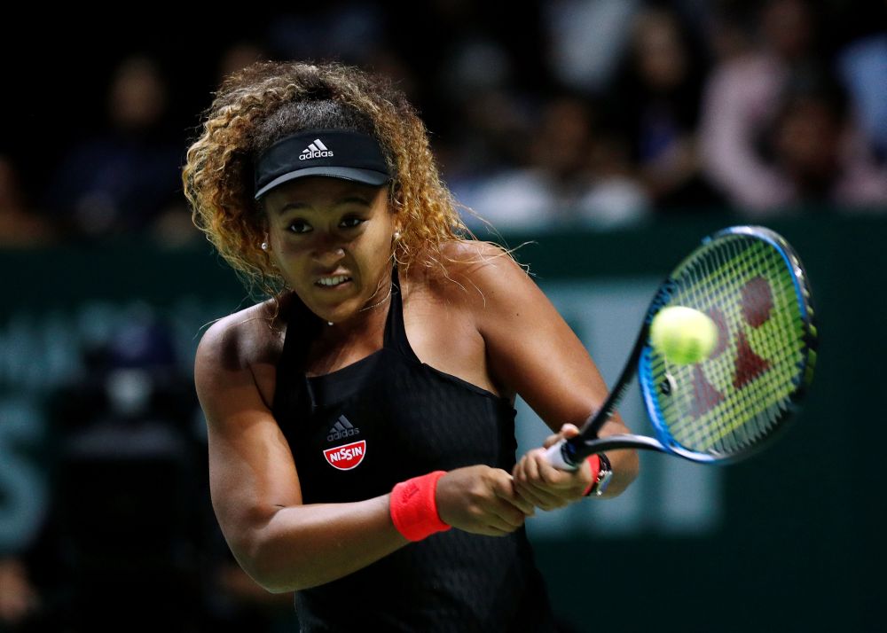 Japan's Naomi Osaka in action during her group stage match against Sloane Stephens of the US in Singapore October 22, 2018. u00e2u20acu2022 Reuters pic