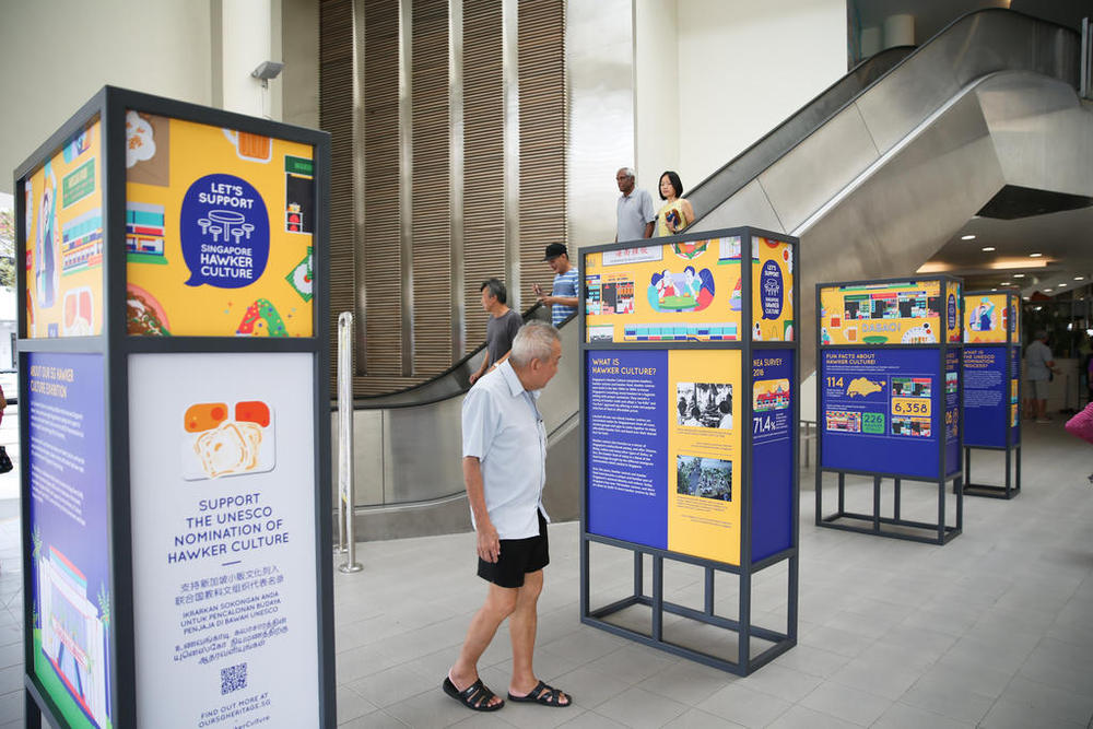 The Our SG Hawker Culture travelling exhibition will be showcased to 13 locations over the next three months, including Our Tampines Hub, Toa Payoh Hub, and Central Public Library. u00e2u20acu201d TODAY pic