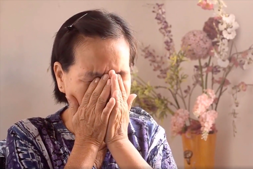 Sail Ayu cries as she recalls being forced to marry a total stranger at the age of 13. u00e2u20acu201d Screenshot courtesy of Sabah Womenu00e2u20acu2122s Action-Resource Group