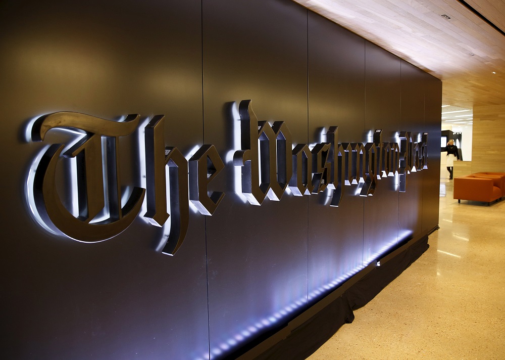 The newspaper's banner logo is seen during the grand opening of the 'Washington Post' newsroom in Washington January 28, 2016. u00e2u20acu201d Reuters pic