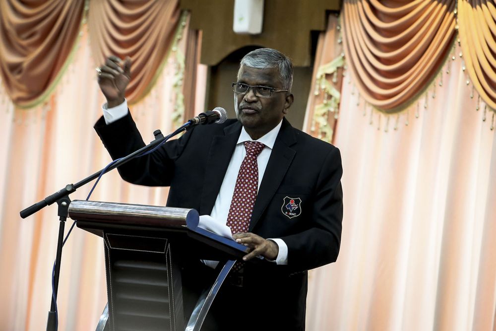 President of the Federation of JPK Accredited Centres Malaysia (FeMAC) Sailanathan Podian speaks during the u00e2u20acu02dcTVET Crisisu00e2u20acu2122 press conference in Petaling Jaya October 25, 2018. u00e2u20acu2022 Picture by Hari Anggara