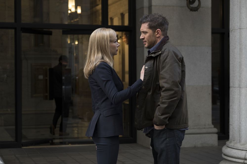 Actors Tom Hardy and Michelle Williams in 'Venom'.