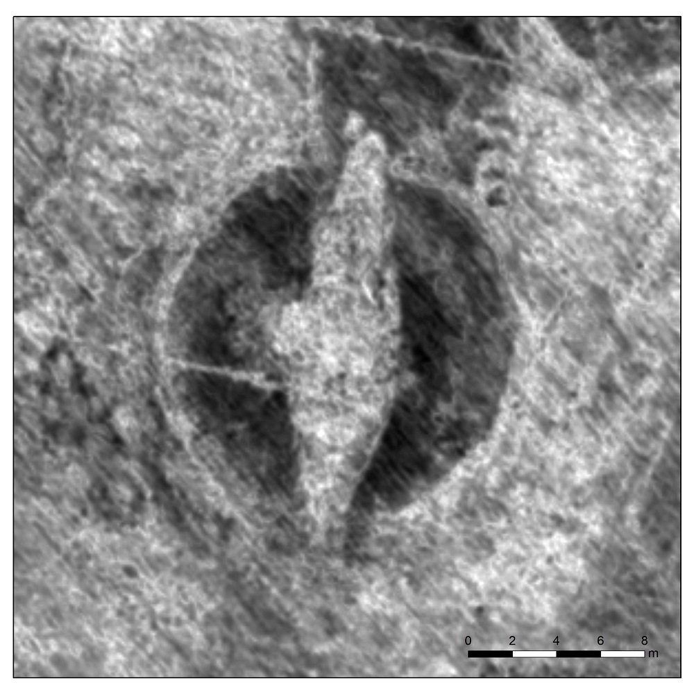 This handout picture released 15 October 2018, by Norwegian Institute for Cultural Heritage Research shows an image that archaeologists believe is a viking ship buried near Halden, some 150km south of Oslo, Norway. u00e2u20acu201d AFP pic  