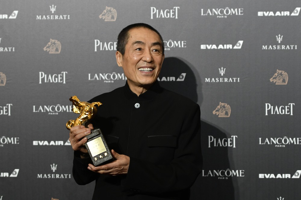 Chinese director Zhang Yimou poses with his trophy after winning the Best Director award for his film u00e2u20acu02dcShadowu00e2u20acu2122 at Taiwanu00e2u20acu2122s 55th Golden Horse film awards in Taipei November 17, 2018. u00e2u20acu201d AFP pic