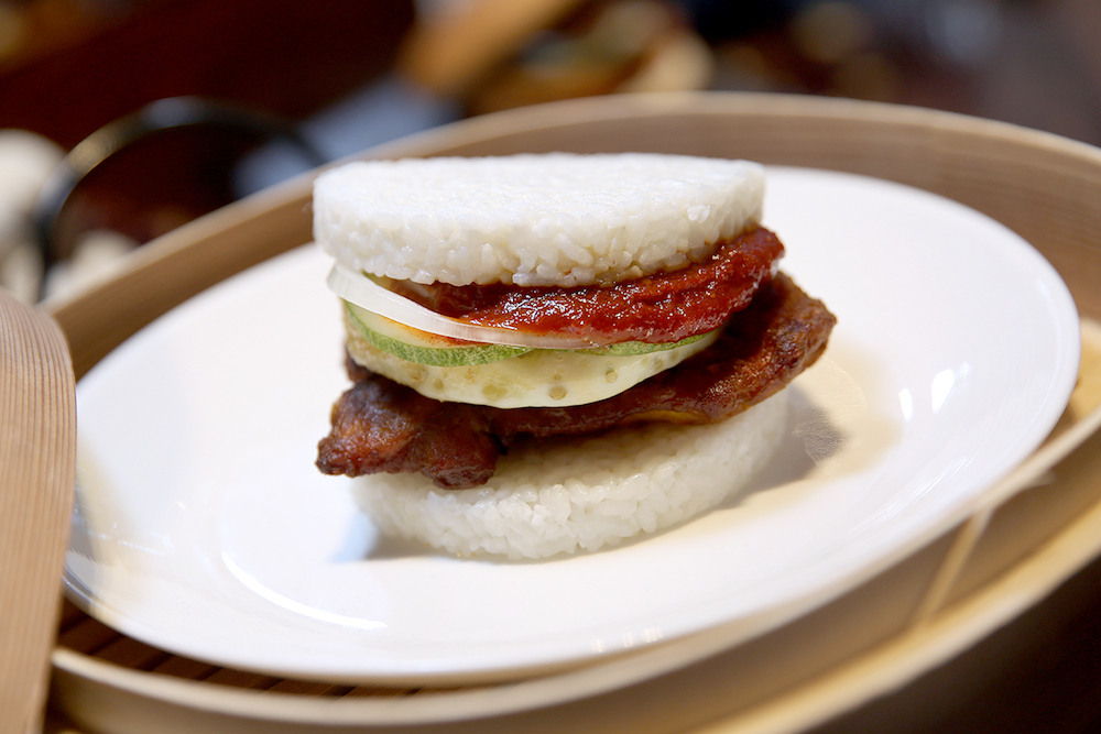 The Nasi Lemak Burger sold at the Hawker, at the Esplanade. — TODAY pic