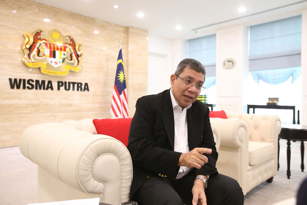 Foreign Minister Datuk Saifuddin Abdullah speaks to Malay Mail at Wisma Putra in Putrajaya November 1, 2018. u00e2u20acu201d Picture by Azinuddin Ghazali
