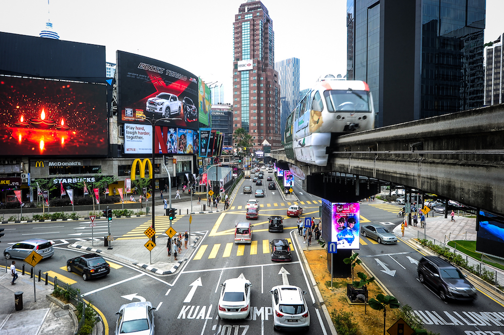 A general view of Bukit Bintang monorail station in Kuala Lumpur November 1, 2018. u00e2u20acu201d Picture by Shafwan Zaidon
