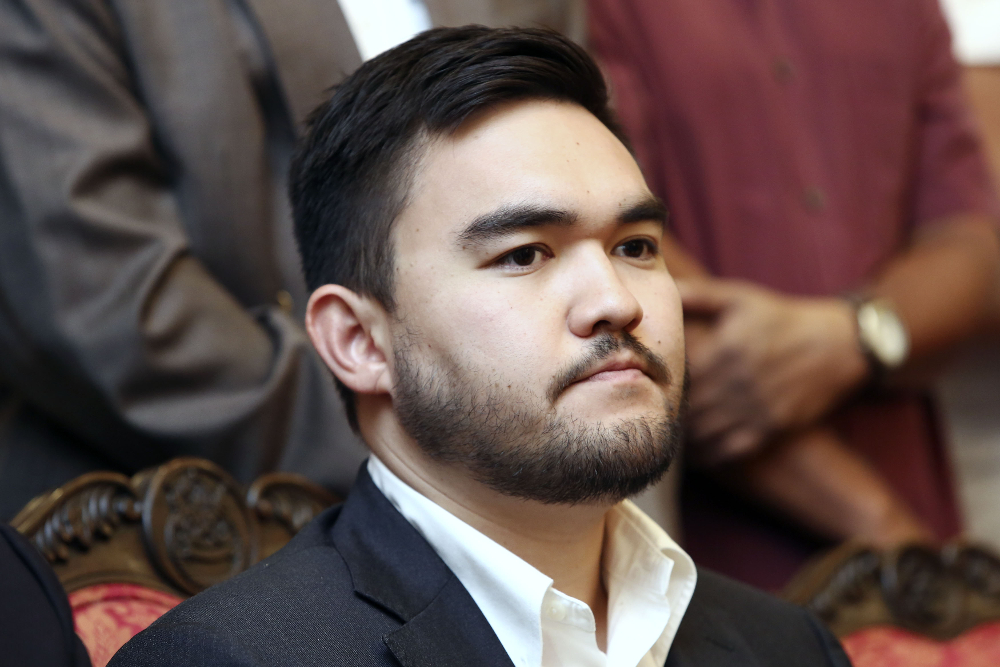 Football Association of Selangor (FAS) president Tengku Amir Shah Sultan Sharafuddin Idris Shah (centre) speaks during a news conference in Shah Alam November 10, 2018. u00e2u20acu201d Picture by Yusof Mat Isa