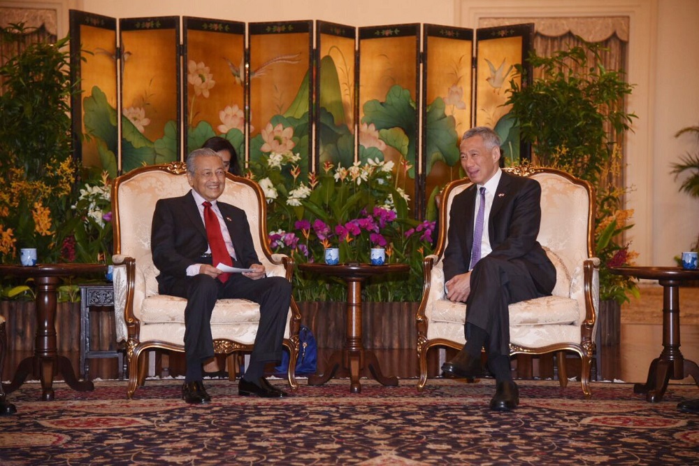 Prime Minister Tun Dr Mahathir Mohamad and Singaporean Prime Minister Lee Hsien Loong during a bilateral meeting at The Istana in Singapore November 12, 2018. u00e2u20acu201d Picture courtesy of the Department of Information Malaysia