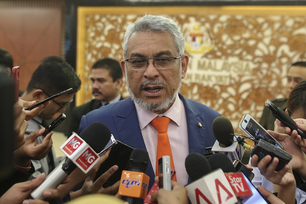 Federal Territories Minister Khalid Abdul Samad speaks to reporters at Parliament in Kuala Lumpur November 12, 2018. u00e2u20acu201d Picture by Azneal Ishak