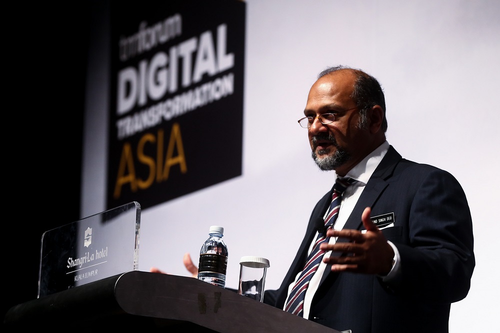 Communications and Multimedia Minister Gobind Singh Deo delivers his keynote address during the Digital Transformation Asia 2018 event in Kuala Lumpur November 13, 2018. u00e2u20acu201d Picture by Ahmad Zamzahuri