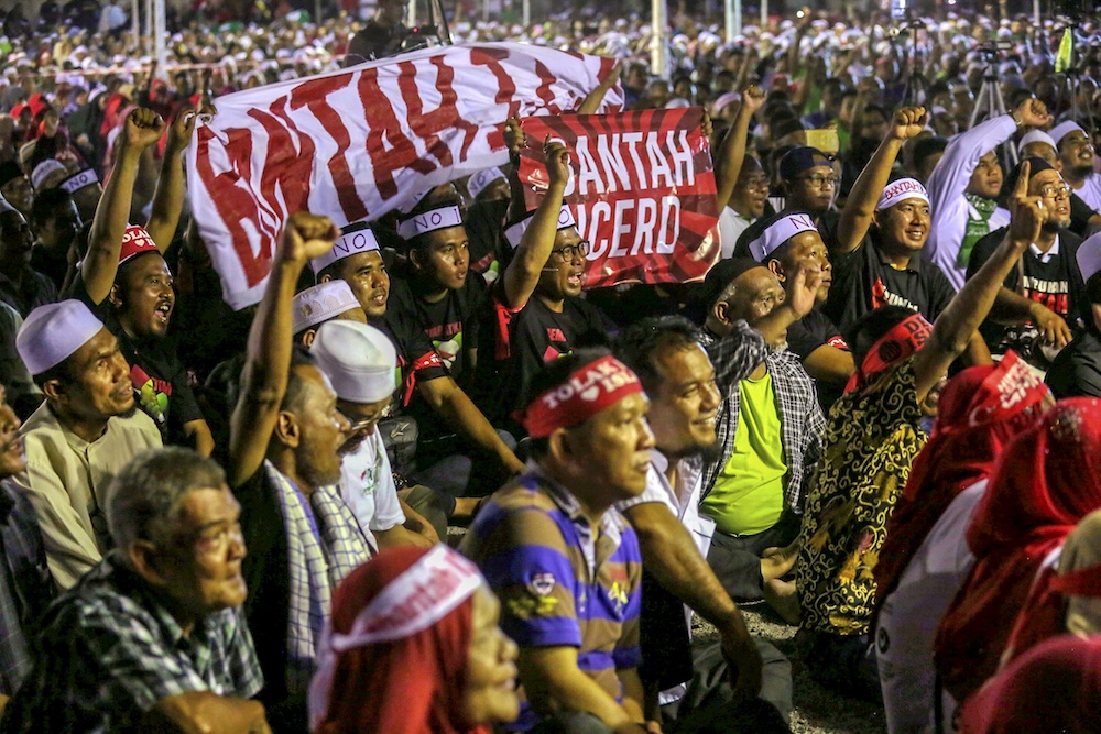 Protesters are seen here in Perak in November 2018 objecting to the International Convention on the Elimination of All Forms of Racial Discrimination (ICERD). Research fellow Faizal Musa says bad behaviour should be disassociated from race. — Picture by Farhan Najib