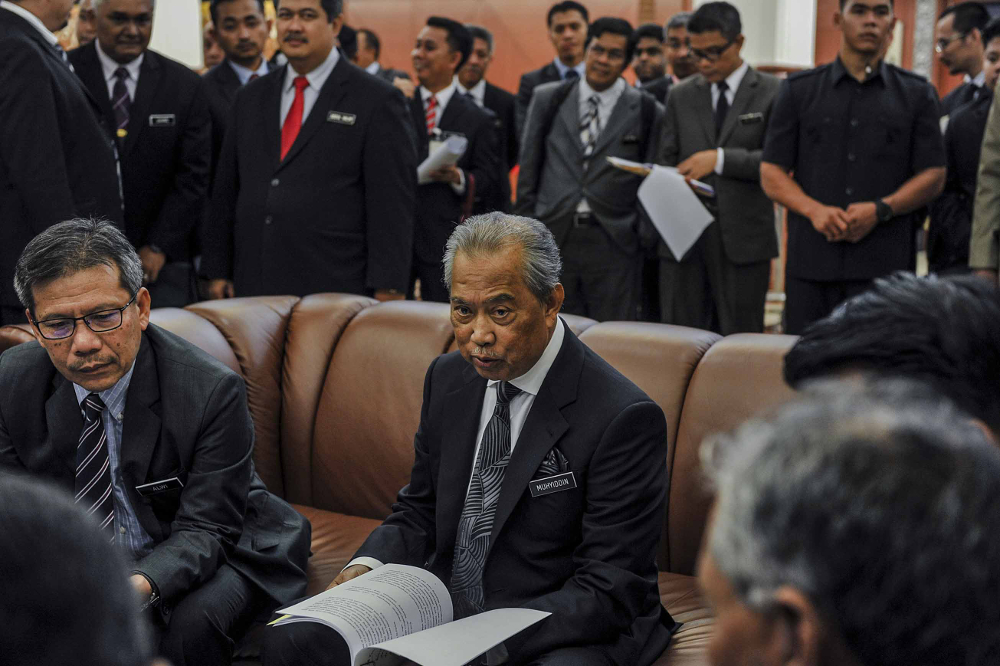 Tan Sri Muhyiddin Yassin speaks during a press conference at the Parliament, Kuala Lumpur November 19, 2018. u00e2u20acu201d Picture by Firdaus Latif