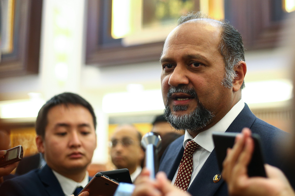 Gobind Singh Deo answers reportersu00e2u20acu2122 questions in Parliament November 21, 2018. u00e2u20acu2022 Picture by Ahmad Zamzahuri