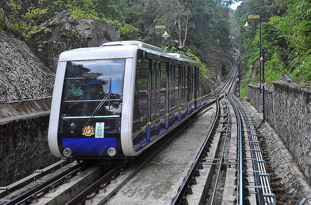 The funicular train coming down Penang Hill. u00e2u20acu2022 Picture by Sayuti Zainudin