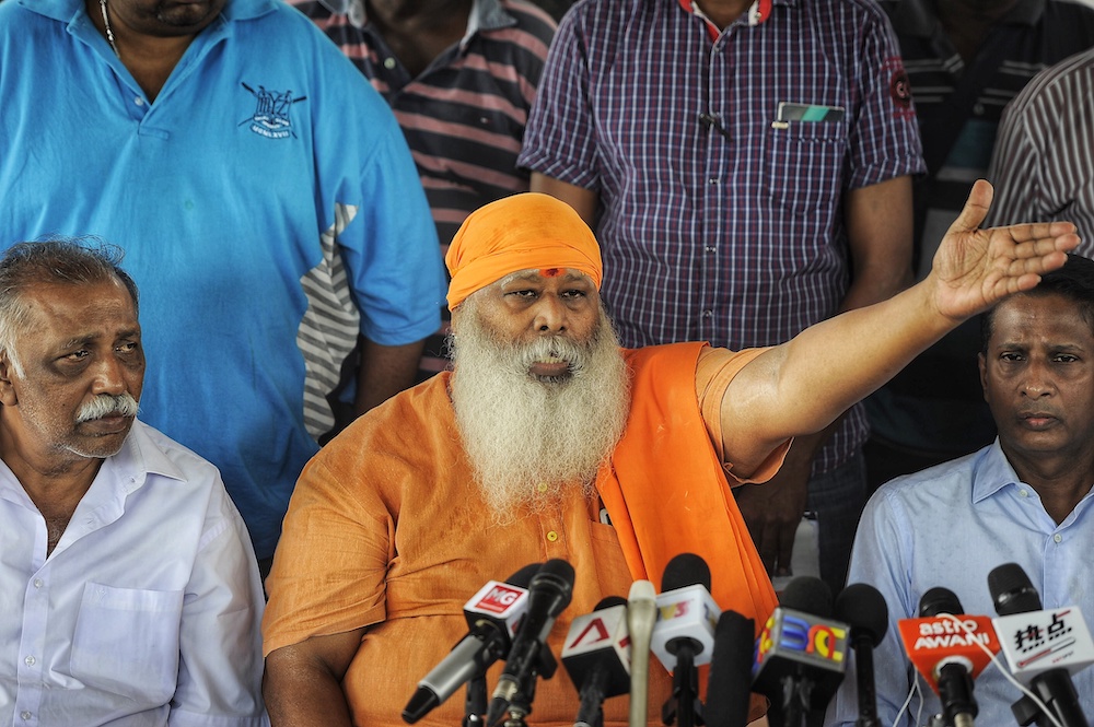 Chairman of the Save Seafield Sri Maha Mariamman Devasthanam temple task force, S. Ramaji, speaks to the media in USJ 25, November 27, 2018. u00e2u20acu201d Picture by Shafwan Zaidon